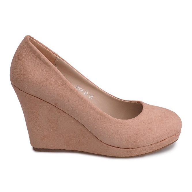 Suede Wedge Pumps 2054 Pink