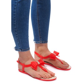 Sandals Decorated Bow 911 Red