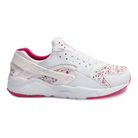 white sneakers with flowers