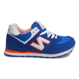 Sportowe Sneakers JK-33 ROYAL / WHITE / ORANGE blue Sportowe Sneakers JK-33 ROYAL / WHITE / ORANGE blue