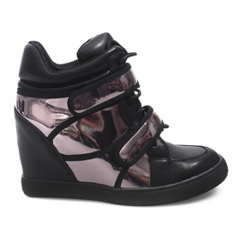 Wedge sneakers with studs - Black | Fashionable Shoes