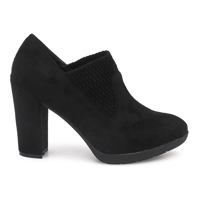 Suede Booties On A Post 6-232 Black