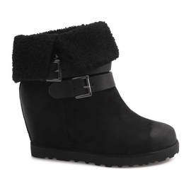 Warm Boots On Wedge 18-8 Black