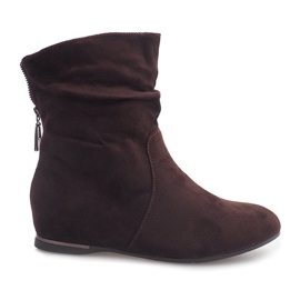 Suede Wedge Boots 619-PA Brown