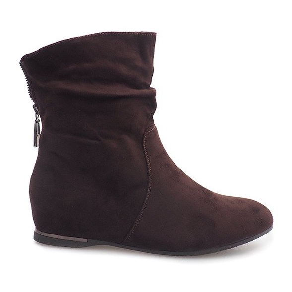 Suede Wedge Boots 619-PA Brown