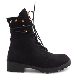 Suede Decorated Trappers H99-17 Black Suede Decorated Trappers H99-17 Black