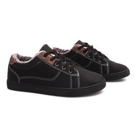 Warm Sneakers With Fur E754M-1 Black