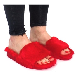 Fur Slippers 833 Red