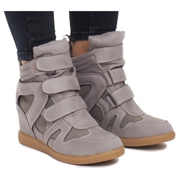 Wedge Sneakers BZ8386 Gray grey Wedge Sneakers BZ8386 Gray grey
