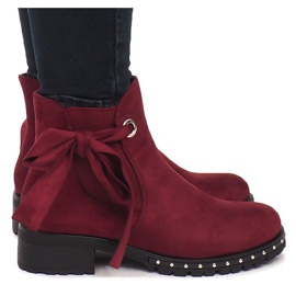 Suede Boots DR1798-64 Burgundy red