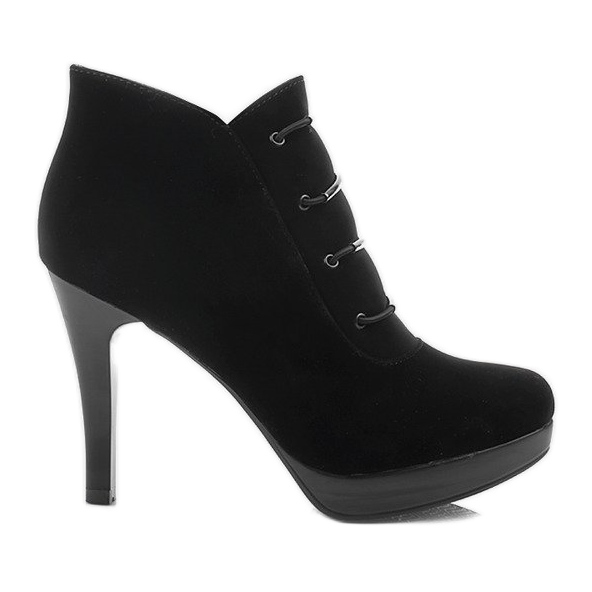 Boots On A High Heel J0082-1 ​​Black Zipper