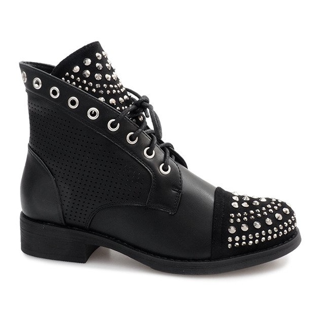 Openwork Boots With Studs KL-278 Black