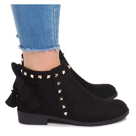 Suede Boots With Zipper LL-168 Black