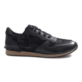 Black sneakers with lace Lou