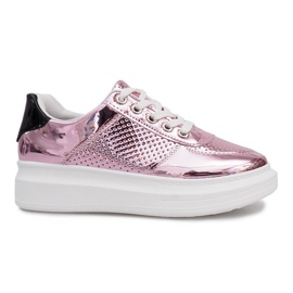 Adele Pink Lacquered Openwork Sneakers black