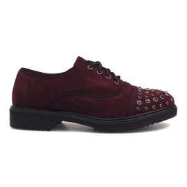 Maroon brogues with Raymonde studs red