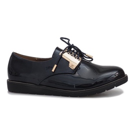 Navy blue lacquered shoes Rose