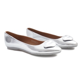 Silver Ballerinas with Mouth Mouth grey