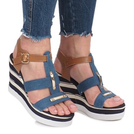 Sweet blue wedge sandals