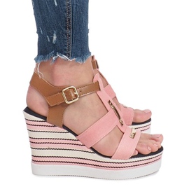 Sweet pink wedge sandals