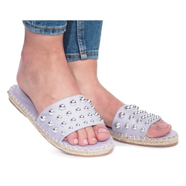Violet slippers with Mocate studs Violet slippers with Mocate studs