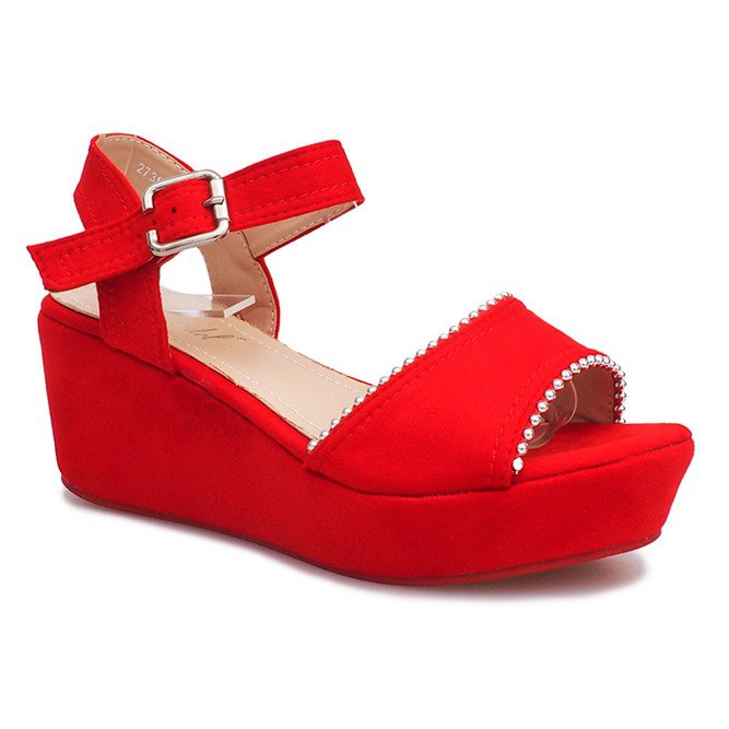 Red Laguna wedge sandals