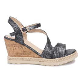 Black wedge sandals from Suede