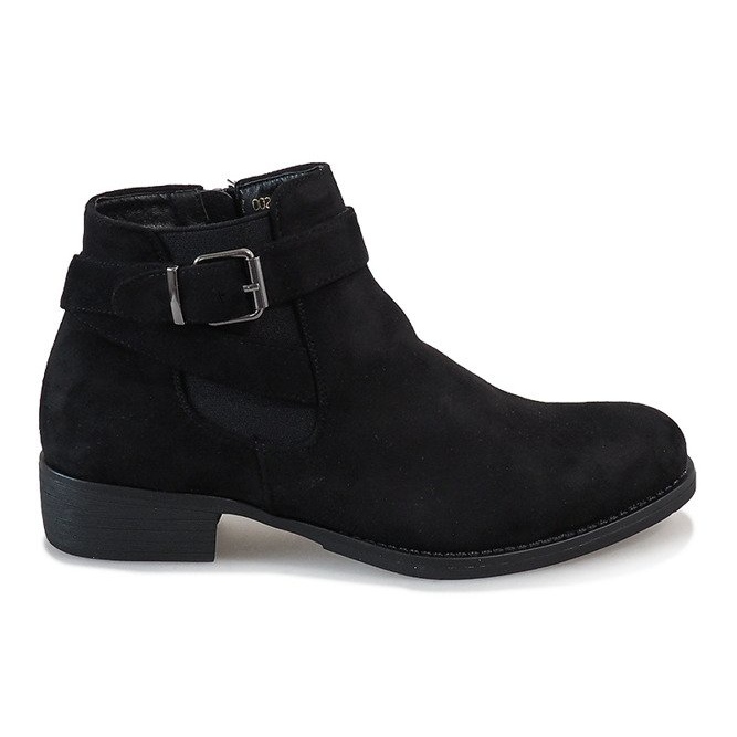 Black suede high-heeled boots Y-002