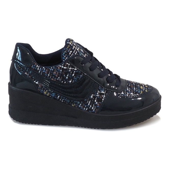 Navy blue sneakers on the BKA-113 wedge