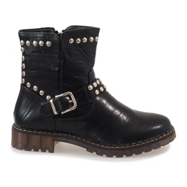Black boots with A-30 buckle and sequins Black boots with A-30 buckle and sequins