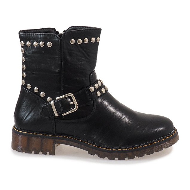 Black boots with A-30 buckle and sequins