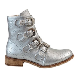 Silver boots with CLS-57 buckles grey