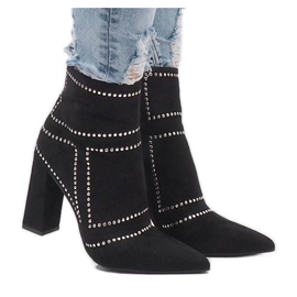 Studded suede ankle boots 1932 black