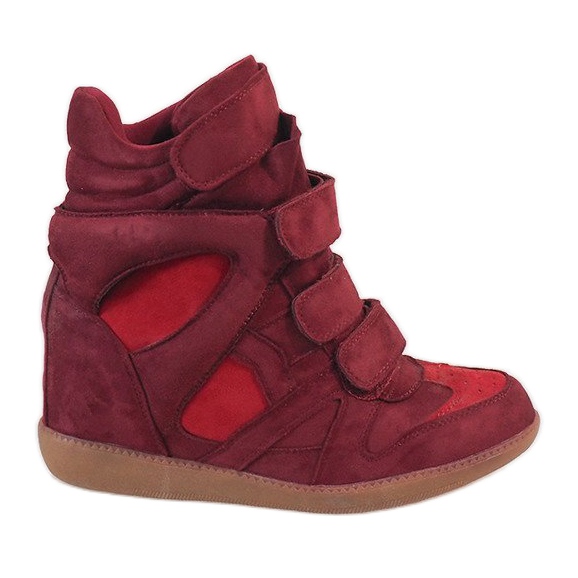Burgundy wedge sneakers H6601-45 red