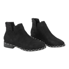 Black suede boots with 3283-1 studs