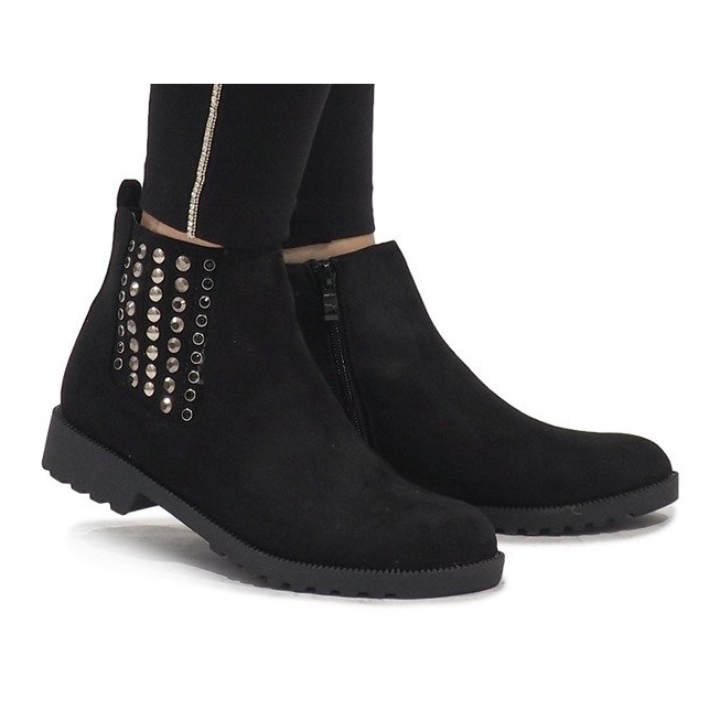 Queen Vivi Black suede Jodhpur boots 108-107