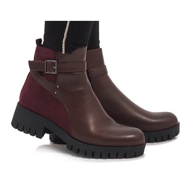 Marquiiz Elegant burgundy boots C-7210 red