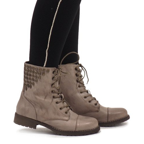 SDS Khaki lace-up ankle boots S170 green
