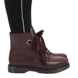 Kayla Shoes Burgundy lace-up boots PF276 red Kayla Shoes Burgundy lace-up boots PF276 red