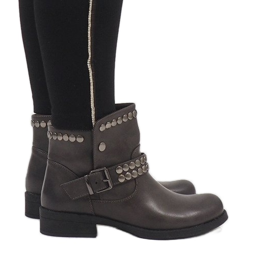 Marquiiz Gray decorated boots HUQ-008 grey