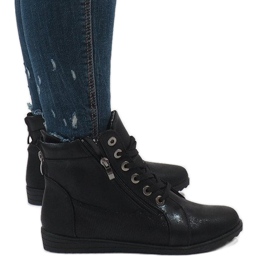 Black lace-up boots R44L-2 Black lace-up boots R44L-2