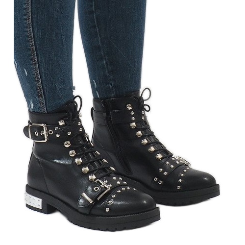 Black lace-up insulated boots Y8181 Black lace-up insulated boots Y8181