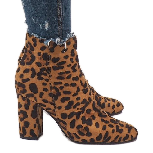 Leopard boots on the post OM803 multicolored