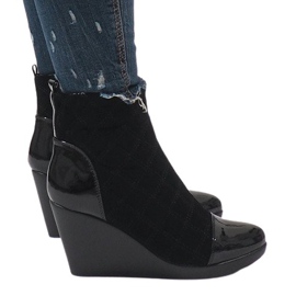 Elegant Boots On Wedge 1455 Black