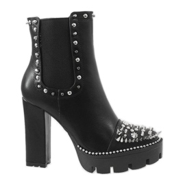 Black ankle boots with studs 18803-1 Black ankle boots with studs 18803-1