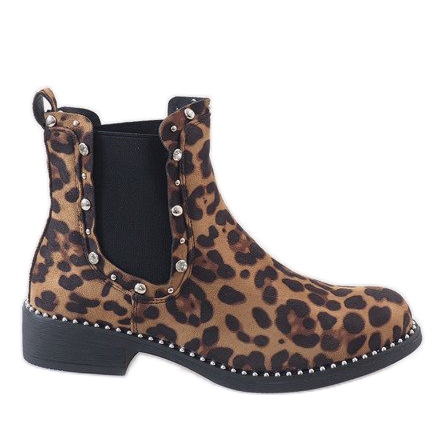Leopard insulated boots with HQ921 studs multicolored