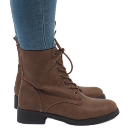 Khaki lace-up insulated boots W122
