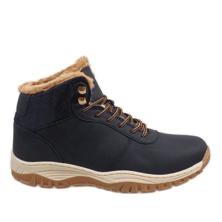 Navy blue insulated snow boots A1717-4
