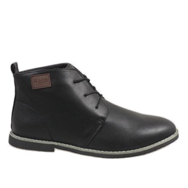 Black insulated low shoes for men 989-1