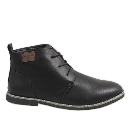 Black insulated low shoes for men 989-1